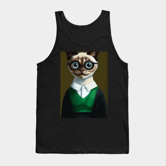 Nerd Cat Tank Top by maxcode